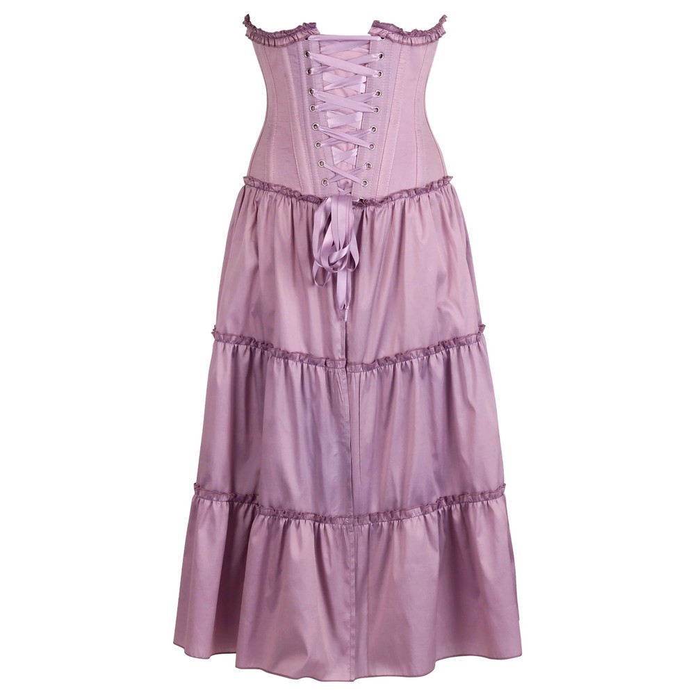 Attitude Corsets - Kimmie Rococo Underbust Langes Korsett Kleid - Lila
